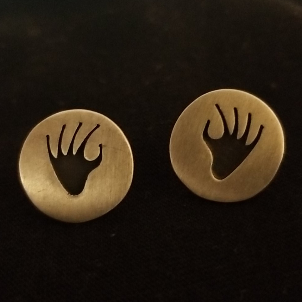 Hopi Bear Paw Overlay Earrings